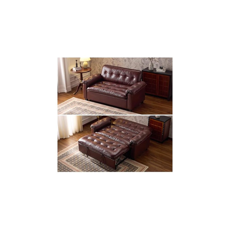 VINGLI 63" Loveseat Sleeper with Pull Out Couch Bed, Plush Tufted Comfort