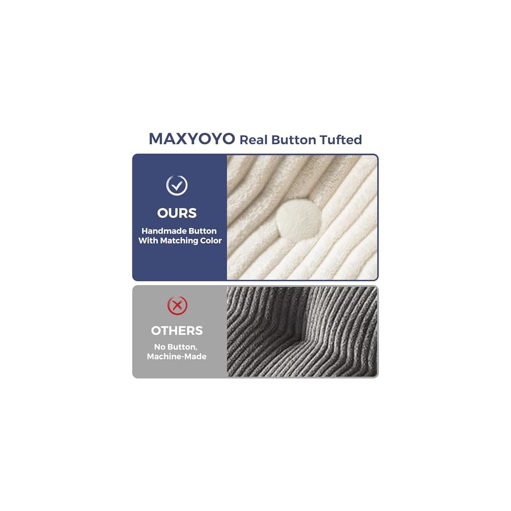 MAXYOYO Folding Sofa Bed, L-Shaped Convertible Sofa Bed with Armrest, Beige