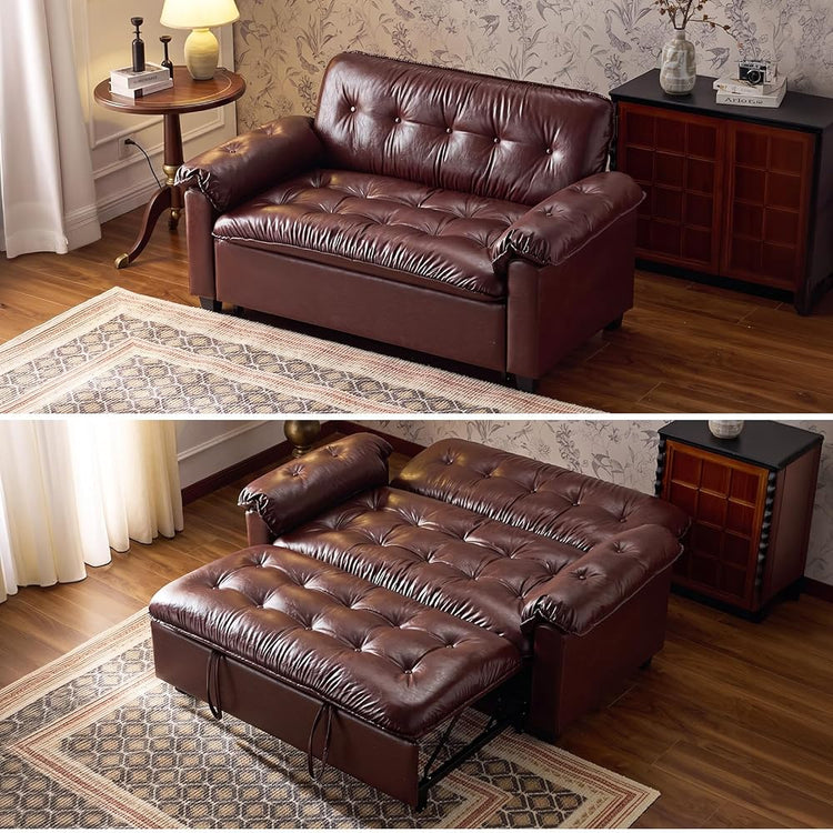 VINGLI 63" Loveseat Sleeper with Pull Out Couch Bed, Plush Tufted Comfort